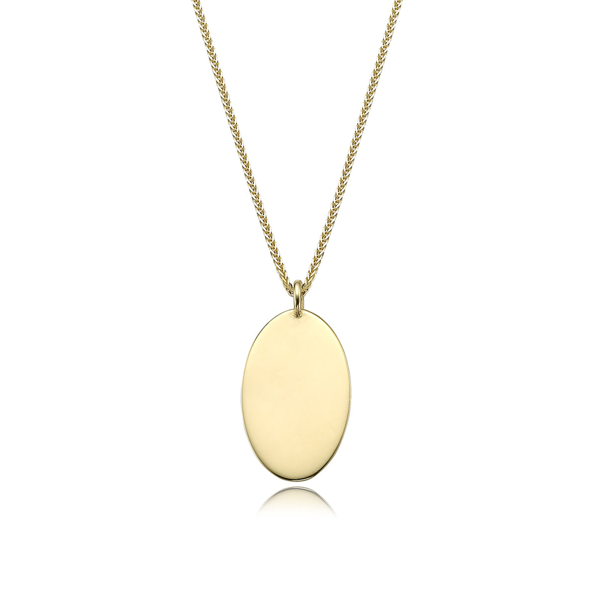 Oval gold name necklace
