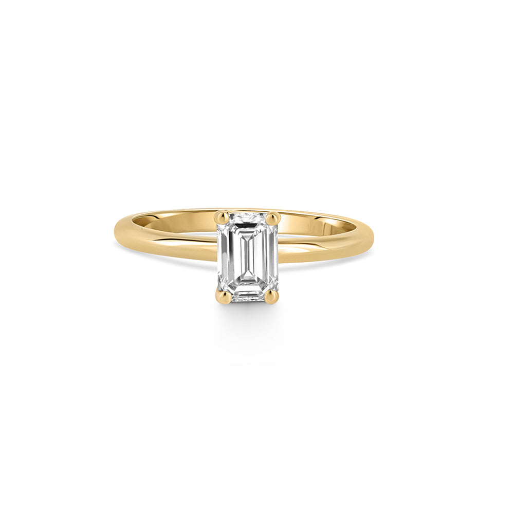 1 carat emerald cut laboratory diamond ring