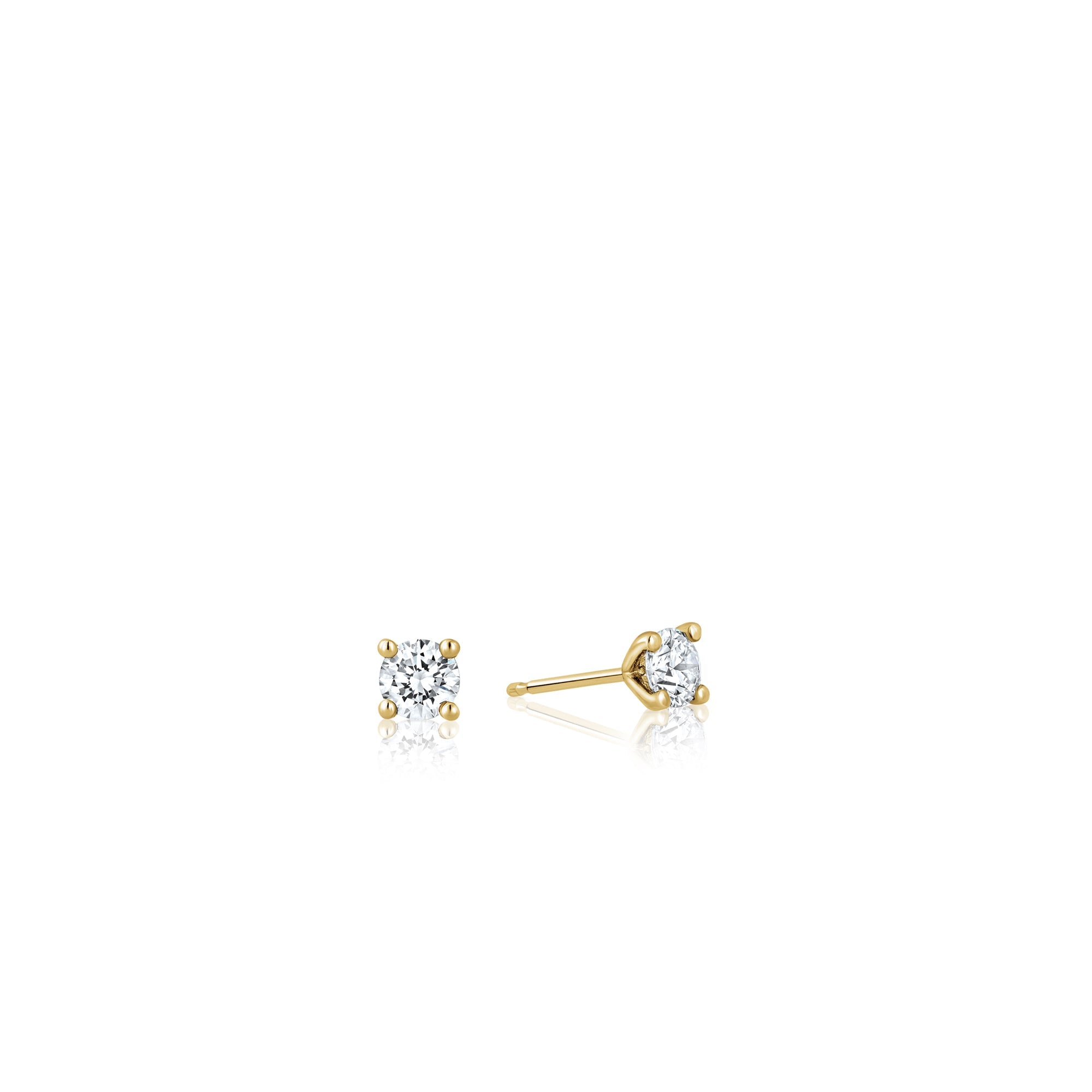 Classic tight solitaire earrings studded with lab diamonds total weight 10 points