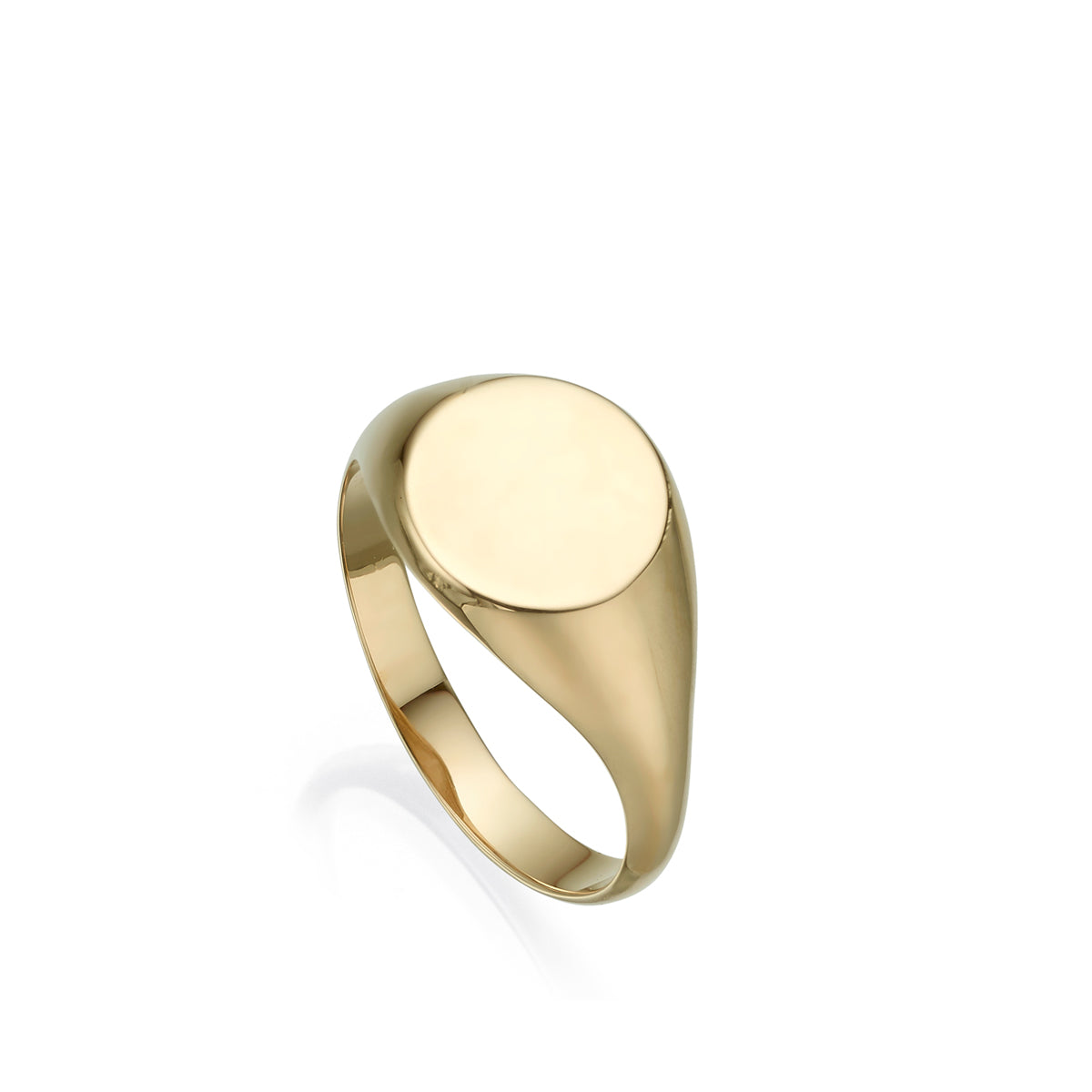 Round signet gold ring