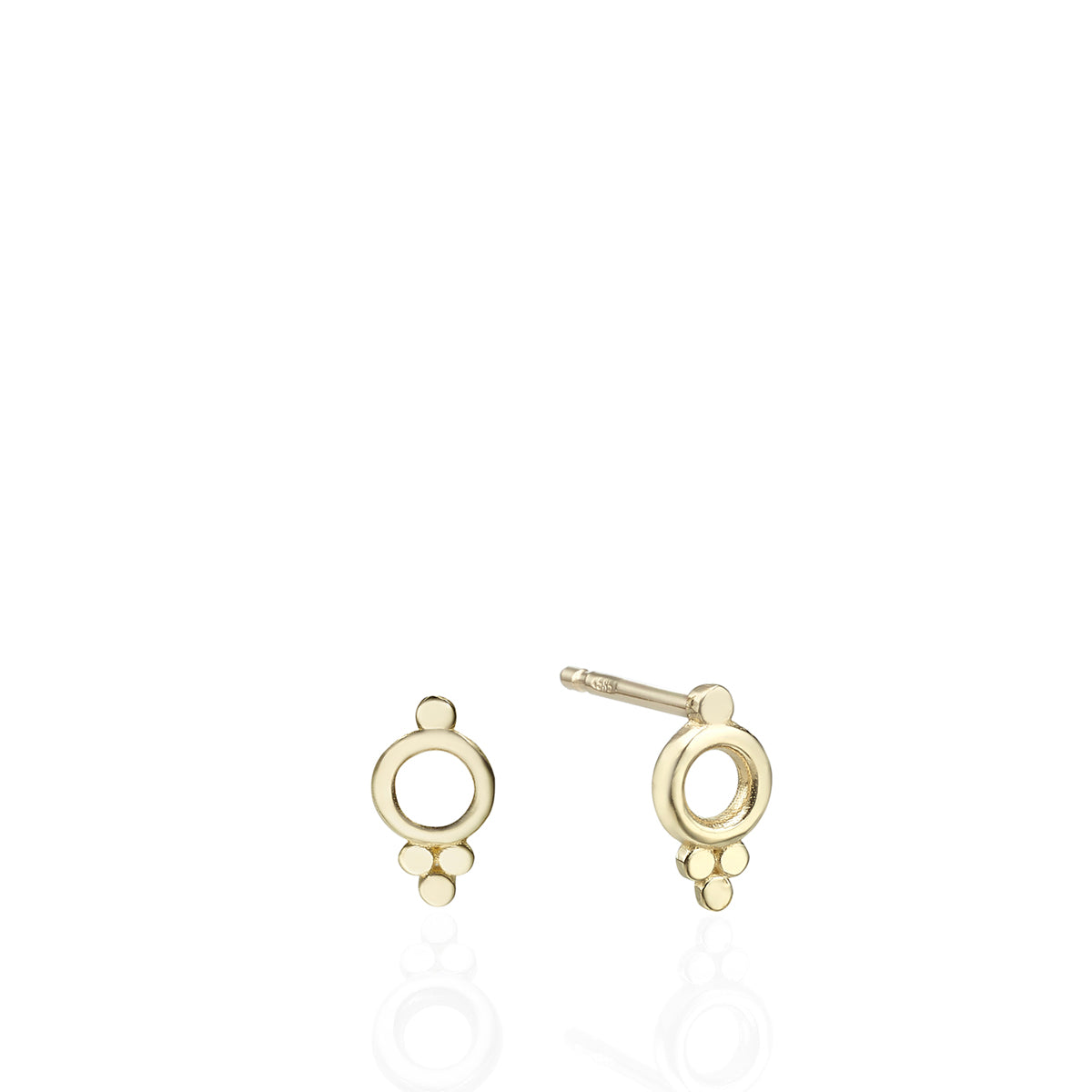 Gold stud earrings in Indian style
