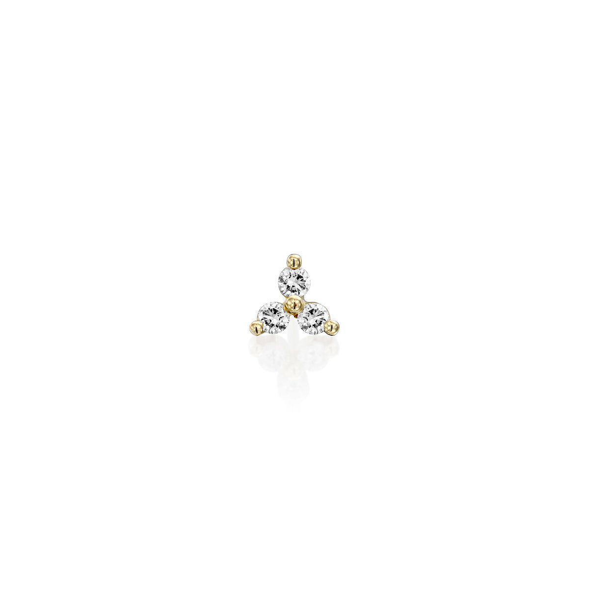 The gold helix / tragus set with 3 tiny diamonds