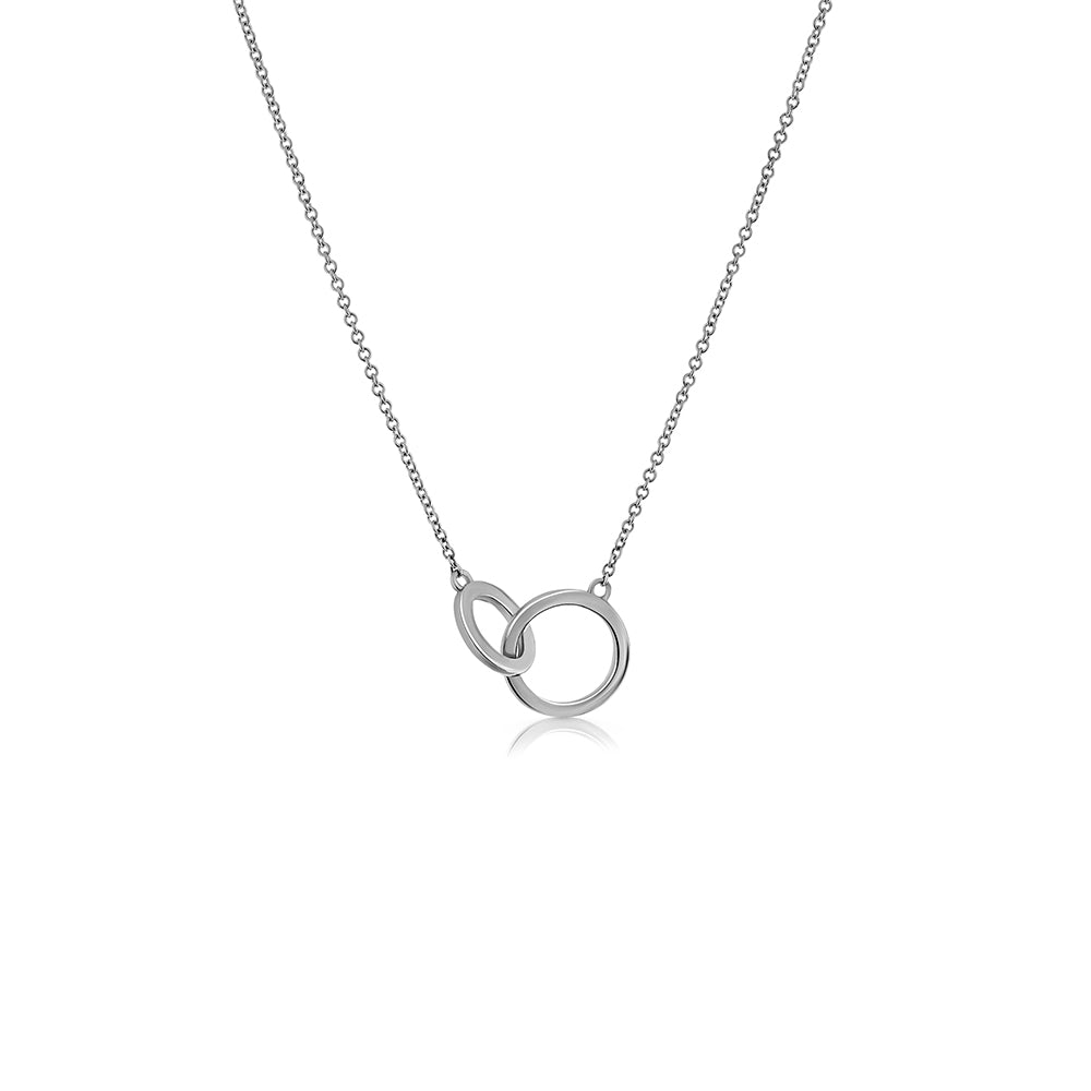 Gold necklace with pendant combined loops