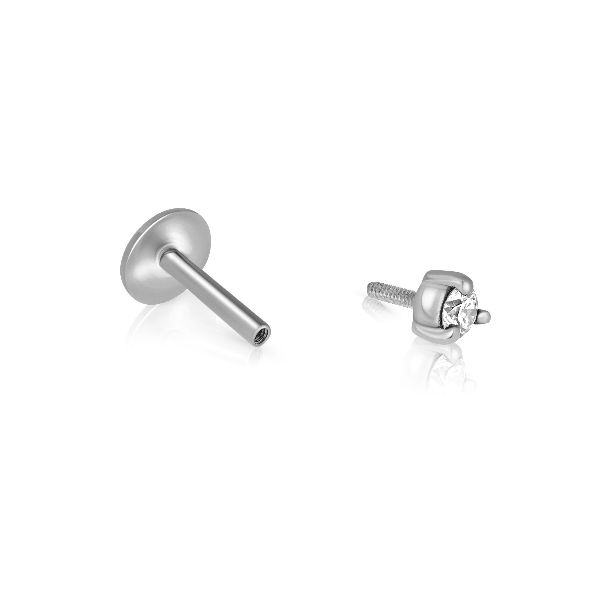 The helix / tragus gold inlaid with a diamond 5 points