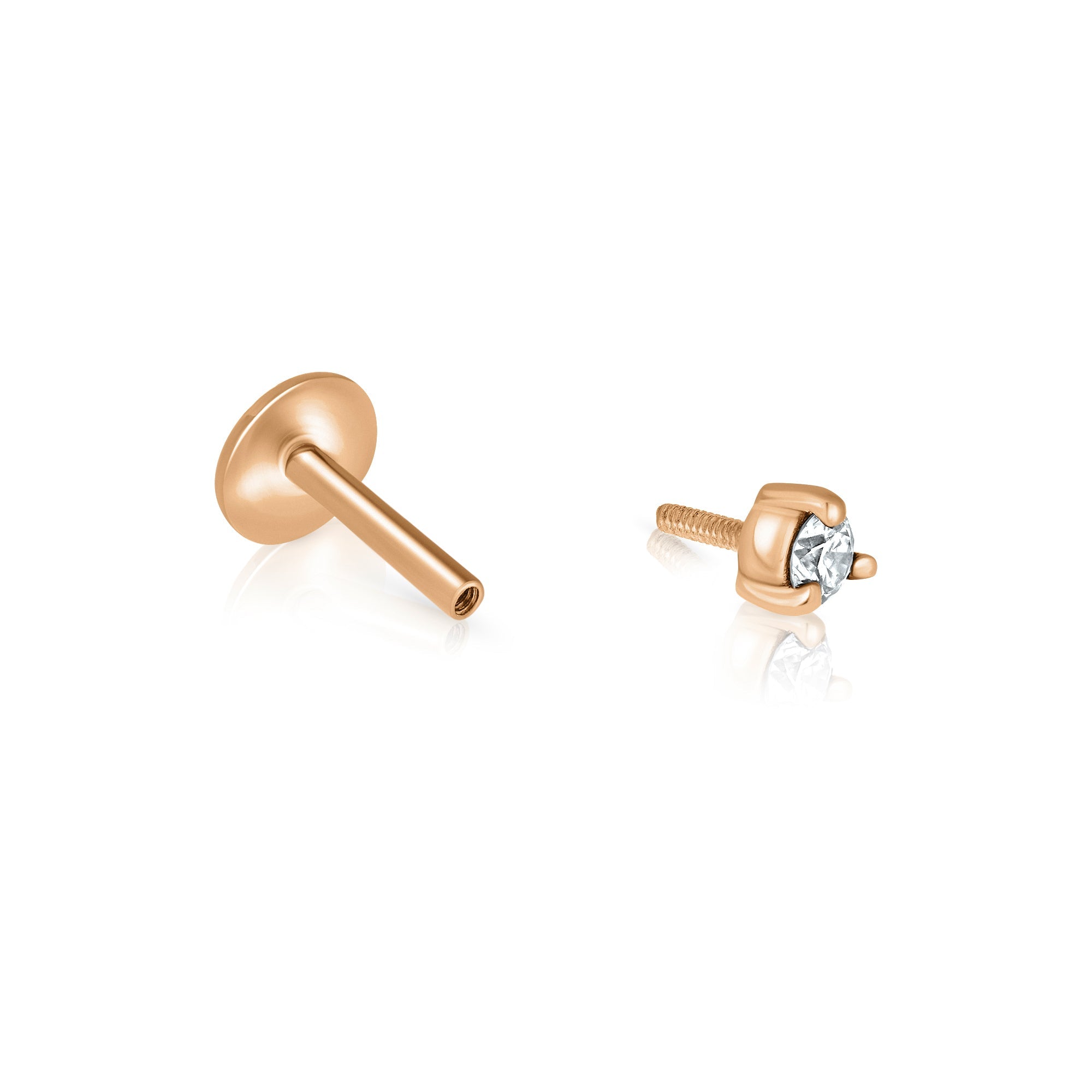 The helix / tragus gold inlaid with a diamond 5 points