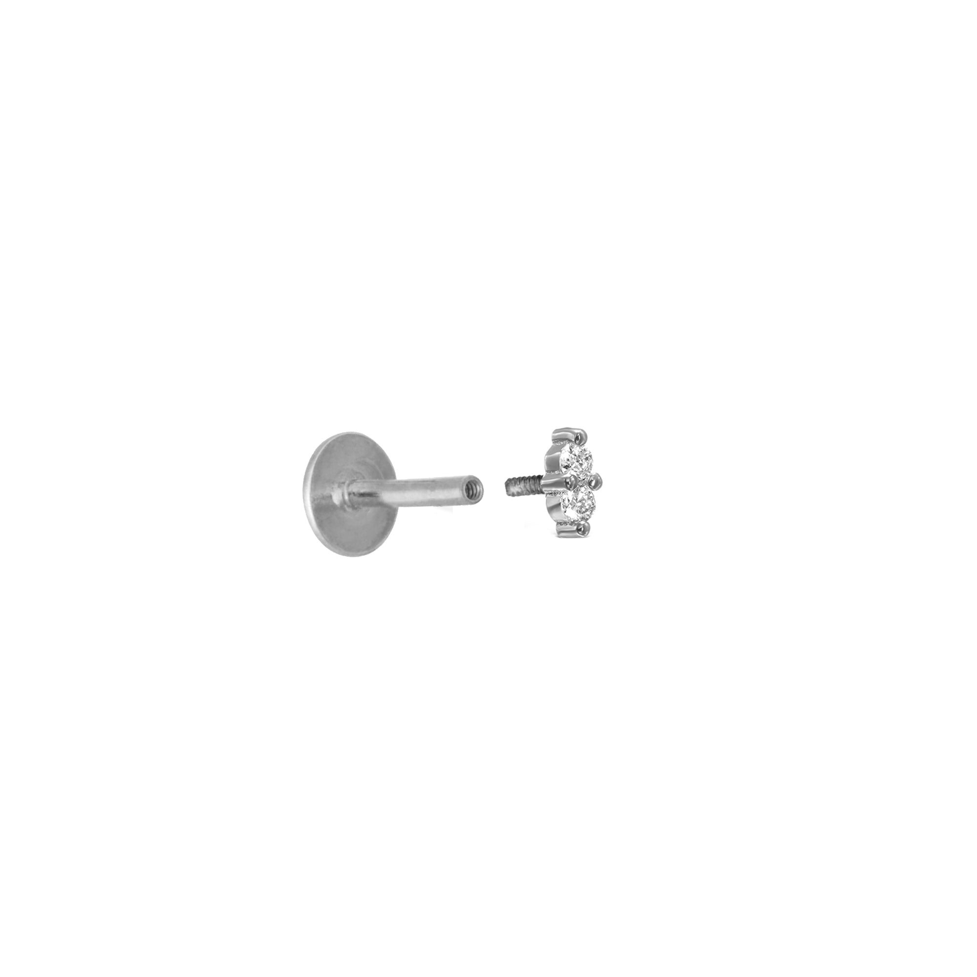 The gold helix / tragus set with 2 tiny diamonds
