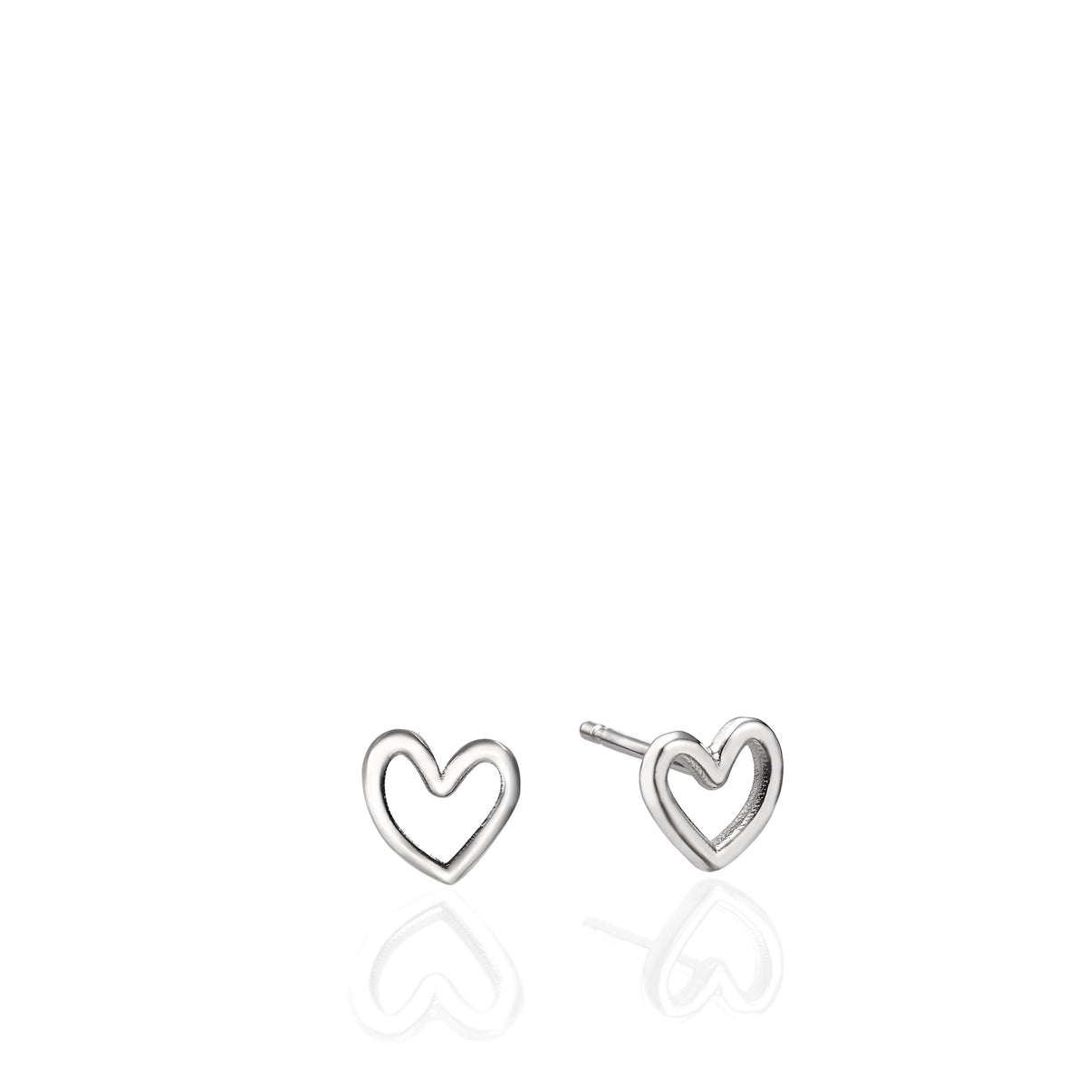 Gold earrings close to the ear in the design of small hearts
